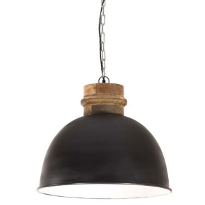 Industrialna lampa wisząca, 25 W, czarna, okrągła, 50 cm, E27