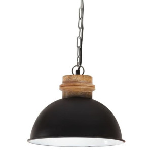 Industrialna lampa wisząca, 25 W, czarna, okrągła, 32 cm, E27