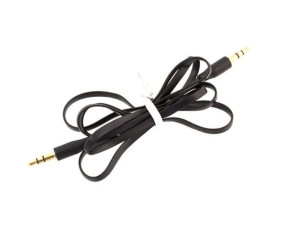 Kabel płaski JACK 3,5mm 1M black