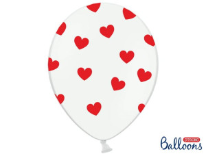 Balony Lateksowe W Serduszka Pastel Pure White 6szt