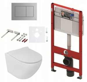 Zestaw 6w1 Stelaż Do Wc Tece+przycisk Chrom+miska