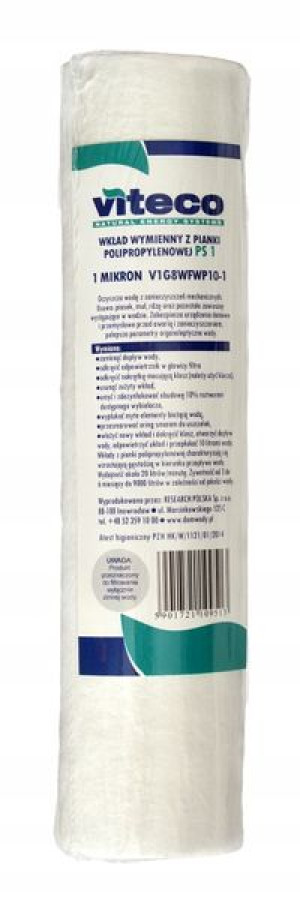 Wkład Filtra Polipropylenowy Pp 10/1 Viteco