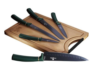 Lumarko Zestaw 5 Noży Kuchennych Z Deską Berlinger Haus Bh-2551 Emerald