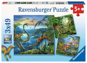 Puzzle 3x49el Fascynacja dinozaurami