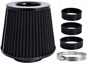 Sportowy Filtr Powietrza Stożek Chrom + 3 Adaptery