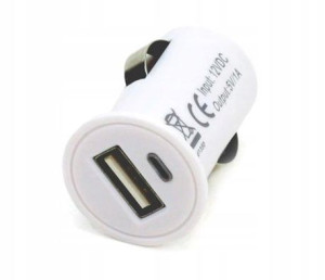 Ładowarka Samochodowa Uniwersalna Biała 1 X Usb