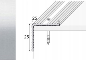 Listwa 120cm kątownik aluminium 25x25mm SREBRO A40