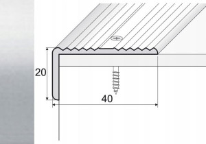 Listwa 90cm kątownik aluminium 40x20mm SREBRO A33