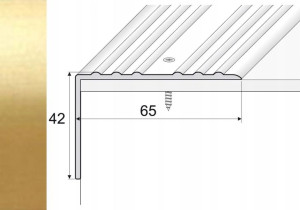 Listwa 90cm kątownik aluminium 42x65mm ZŁOTO A32