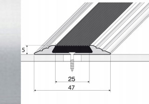 Listwa 120cm progowa antypoślizgowa SREBRO A10