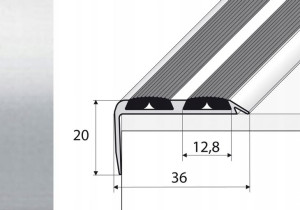 Listwa 180cm schodowa antypoślizgowa SREBRO A37N