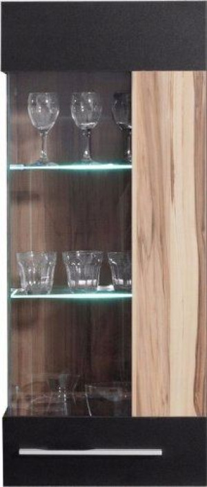 Witryna wisząca 45cm biała / czarna + orzech MN11
