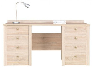 Duże biurko 160cm dąb sonoma 8 szuflad F16