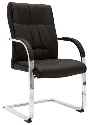 Czarne ergonomiczne krzesło konferencyjne - Lauris 2X