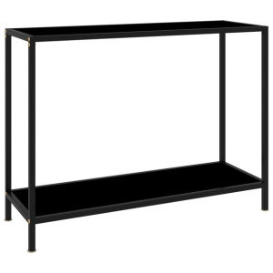 Stolik konsolowy, czarny, 100x35x75 cm, szkło hartowane