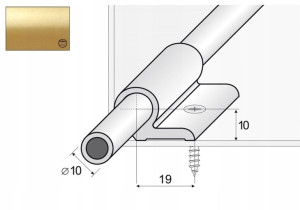 A06 Pręt chodnikowy 100cm + uchwyty ZŁOTO