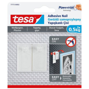 Tesa Gwóźdź Samoprzylepny 2x0,5kg Tapeta, Tynk