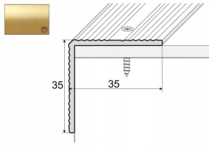 A34 Kątownik 35x35mm aluminiowy 180cm ZŁOTO