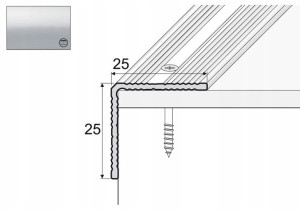 A40 Kątownik 25x25mm aluminiowy 180cm SREBRO