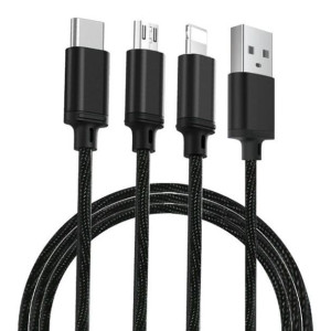 Remax Agile kabel USB 3w1 1m 2.8A PD-B31 Black