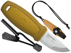 Nóż Morakniv Eldris żółty z zestawem Neck Knife stal nierdzewna