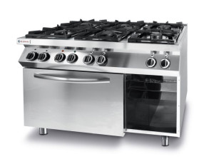 Kuchnia gazowa 6 palników z piekarnikiem elektrycznym GN1/1 Kitchen Line -