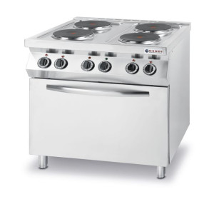Kuchnia elektryczna 4 płyty z piekarnikiem konwekcyjnym GN1/1 Kitchen Line
