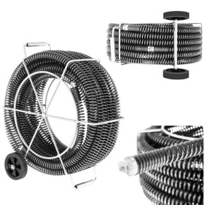 Spirala przepychacz sprężyna do rur hydrauliczna 4 x 4.65 m śr. 32 mm ZESTA