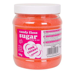 Kolorowy cukier do waty cukrowej różowy o smaku wiśniowym 1kg