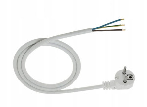 Kabel zasilający przewód biały 3x1mm 1,5m OMY