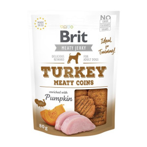 Brit Jerky Turkey Meaty Coins Indyk Przysmak Dla Psa 80 g