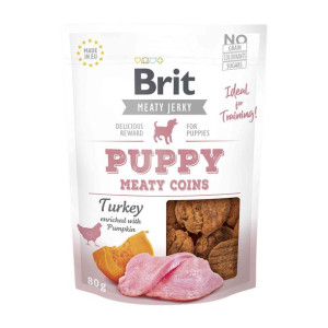 Brit Jerky Turkey Meaty Coins Indyk Puppy Przysmak Dla Szczeniąt 80 g