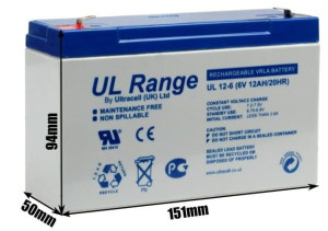 Akumulator AGM ULTRACELL UL 6V 12AH "żelowy"
