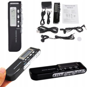 Dyktafon Cyfrowy 16gb 200 Godzin Vox Podsłuch Mp3