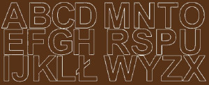 Litery samoprzylepne 6 cm brązowy z połyskiem