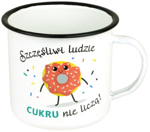 KUBEK garnuszek metalowy emaliowany 0,75 L