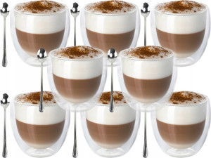 Zestaw 8 Szt. Szklanka Termiczna 235 Ml Kawa Latte