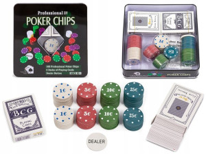 Zestaw Do Pokera Poker Żetony Talie Karty 100 Szt
