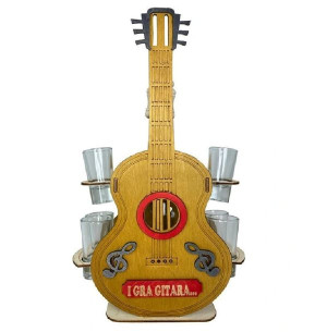 Karafka na alkohol 0,5 l Gitara z 6 kieliszkami