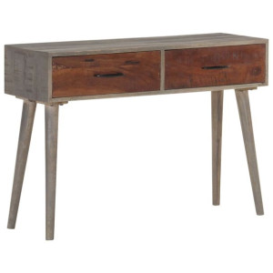 Stolik typu konsola, 110x35x75 cm, lite, surowe drewno mango