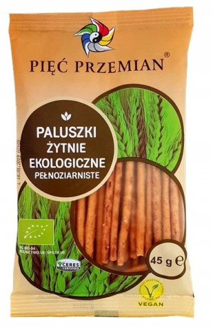 Paluszki Żytnie Ekologiczne Pełnoziarniste Vegan