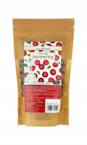 Żurawina Suszona Bez Dodatku Cukru 250 G Pięć Prze