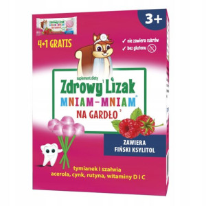 Zdrowy Lizak Mniam - Mniam Na Gardło 4 +1 Sztuk