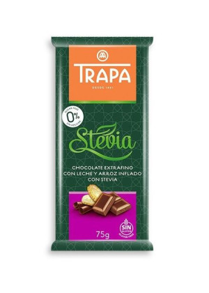 Czekolada Mleczna Crunchy Bez Cukru Stewia Trapa