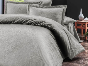 Pościel satyna bawełniana(P) SAL LIGHT GREY/160x200 LUXURY PREMIUM