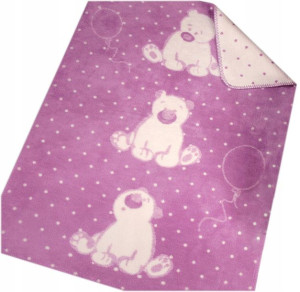 Kocyk dla dzieci 100x150 Sweet Bear lawenda Greno