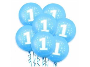 Balony z nadrukiem dla chłopca 1 - 30 cm - 5 szt.