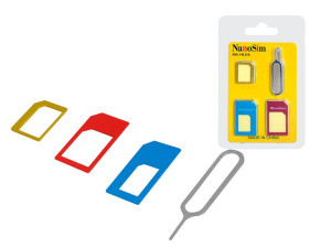 Adapter Uchwyt Karty Sim Micro Nano Kluczyk 4w1