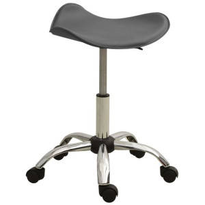 Taboret kosmetyczny, szary, sztuczna skóra