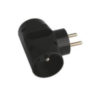 Rozgałęziacz 2,5A+ 2X10A Czarny Z Uziemieniem P92 trójnik elektryczny